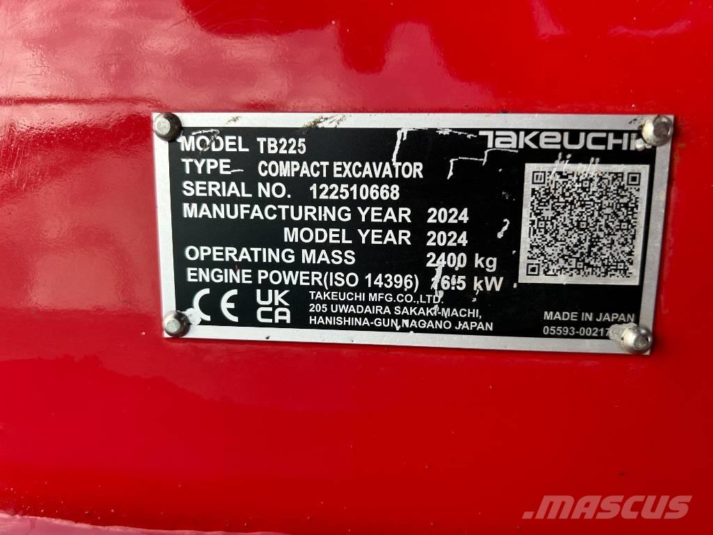 Takeuchi TB 225A V5 ミニ油圧ショベル 7t以下（ミニユンボ・ミニディガー）