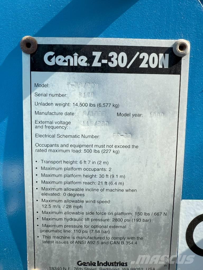 Genie Z 30/20 ブームリフト　屈伸型