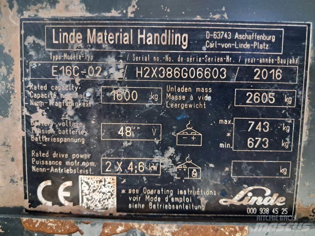 Linde E16C-03 バッテリーフォークリフト