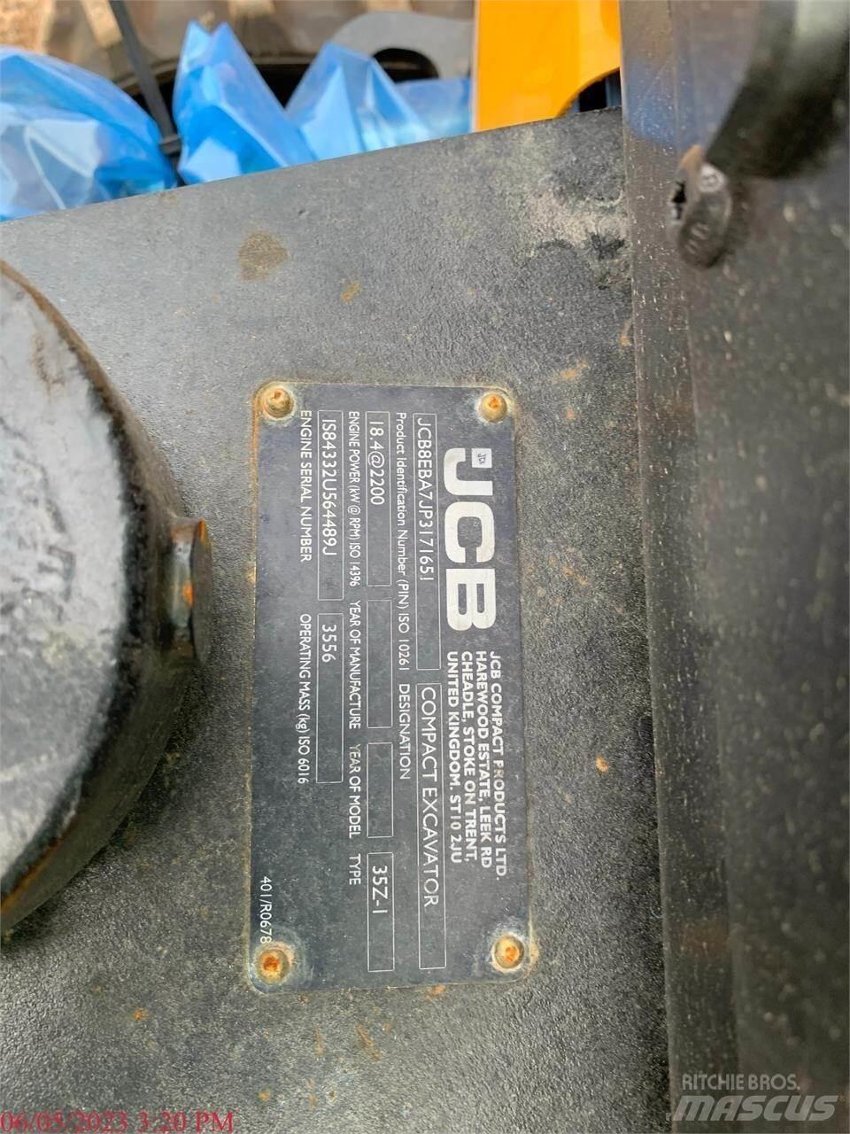 JCB 35Z-1 ミニ油圧ショベル 7t以下（ミニユンボ・ミニディガー）