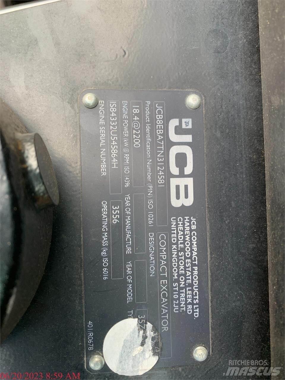 JCB 35Z-1 ミニ油圧ショベル 7t以下（ミニユンボ・ミニディガー）