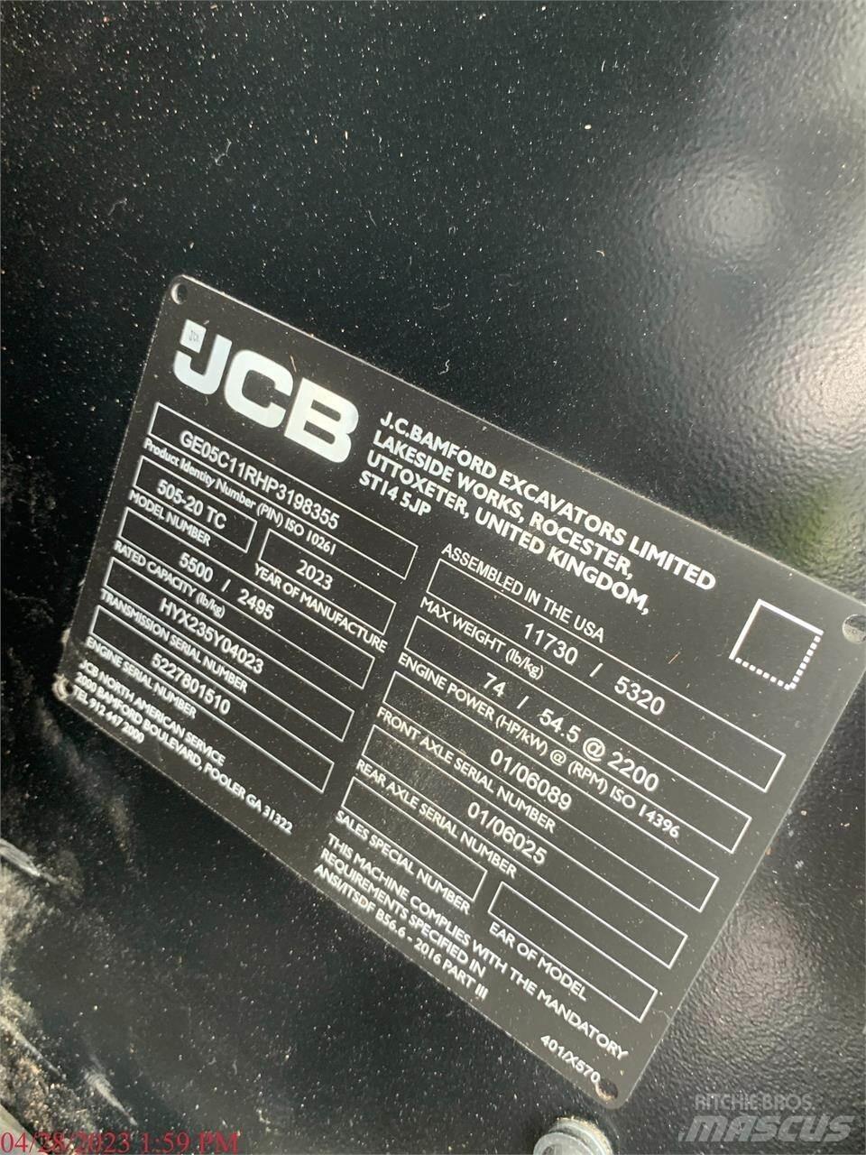 JCB 505-20TC テレスコーピックハンドラー