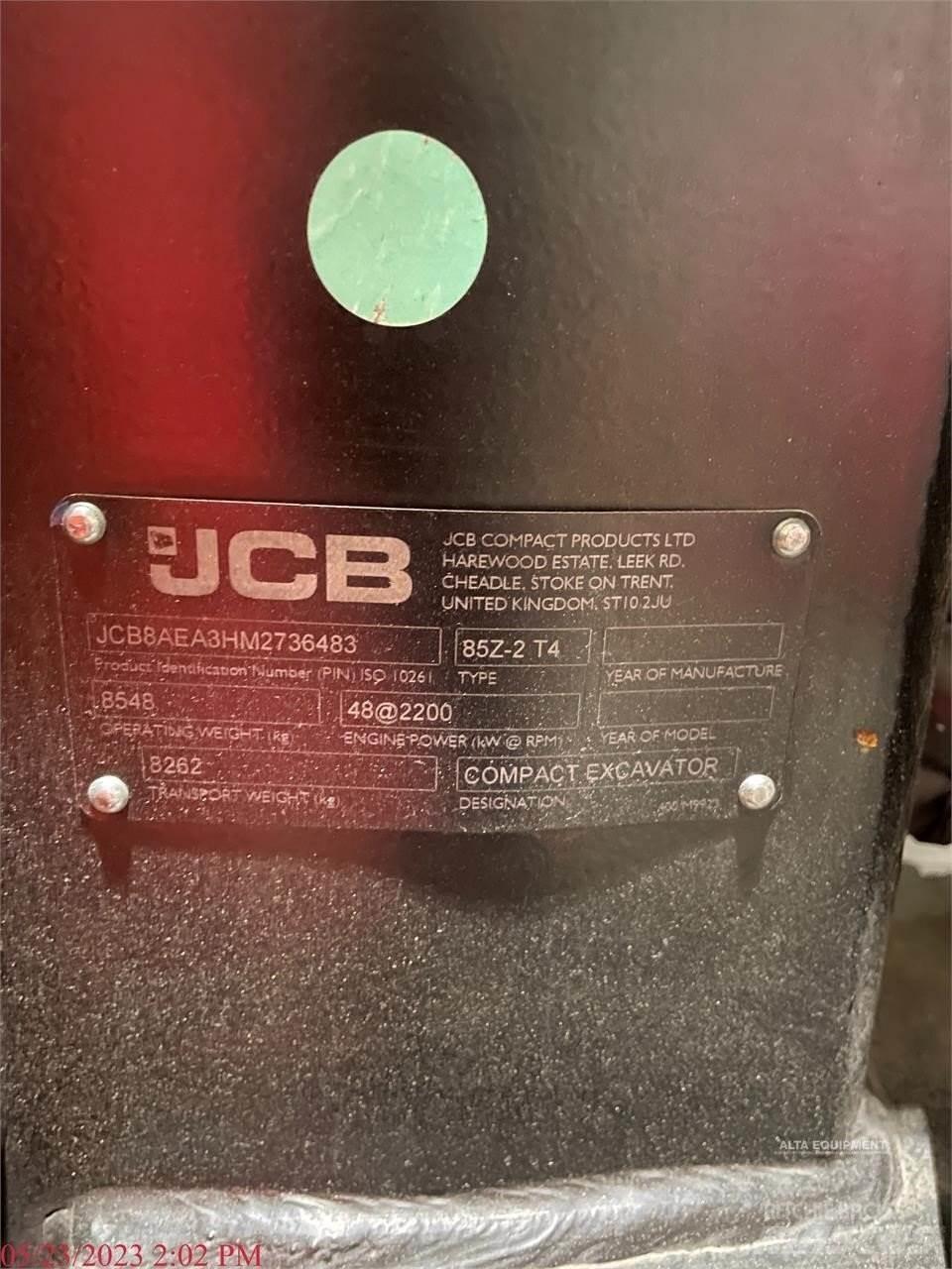 JCB 85Z-2 大型油圧ショベル12t以上（パワーショベル・ユンボ）