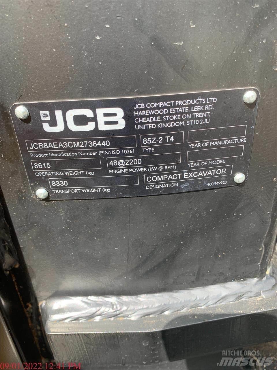 JCB 85Z-2 大型油圧ショベル12t以上（パワーショベル・ユンボ）