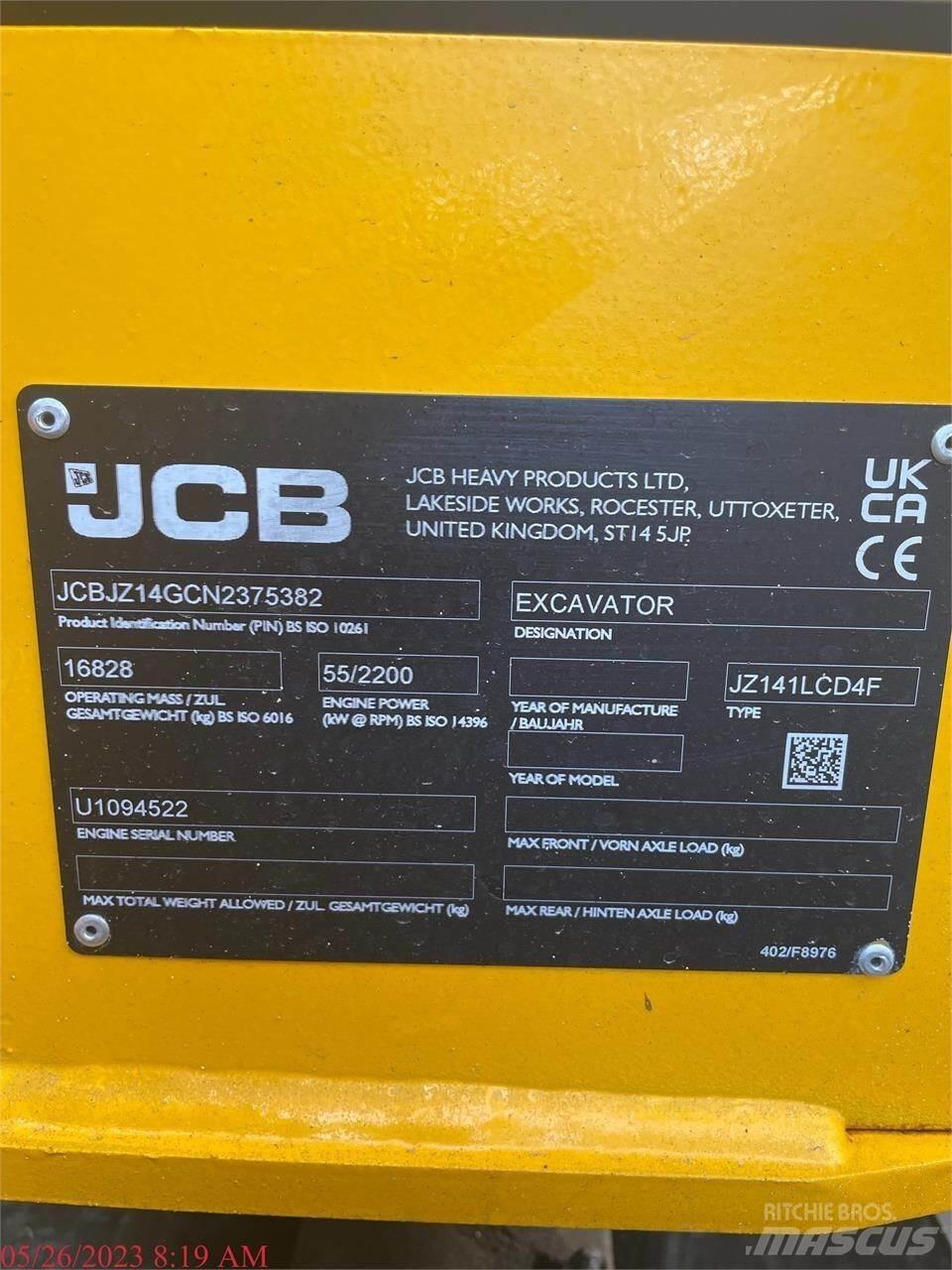 JCB JZ141 LC 大型油圧ショベル12t以上（パワーショベル・ユンボ）