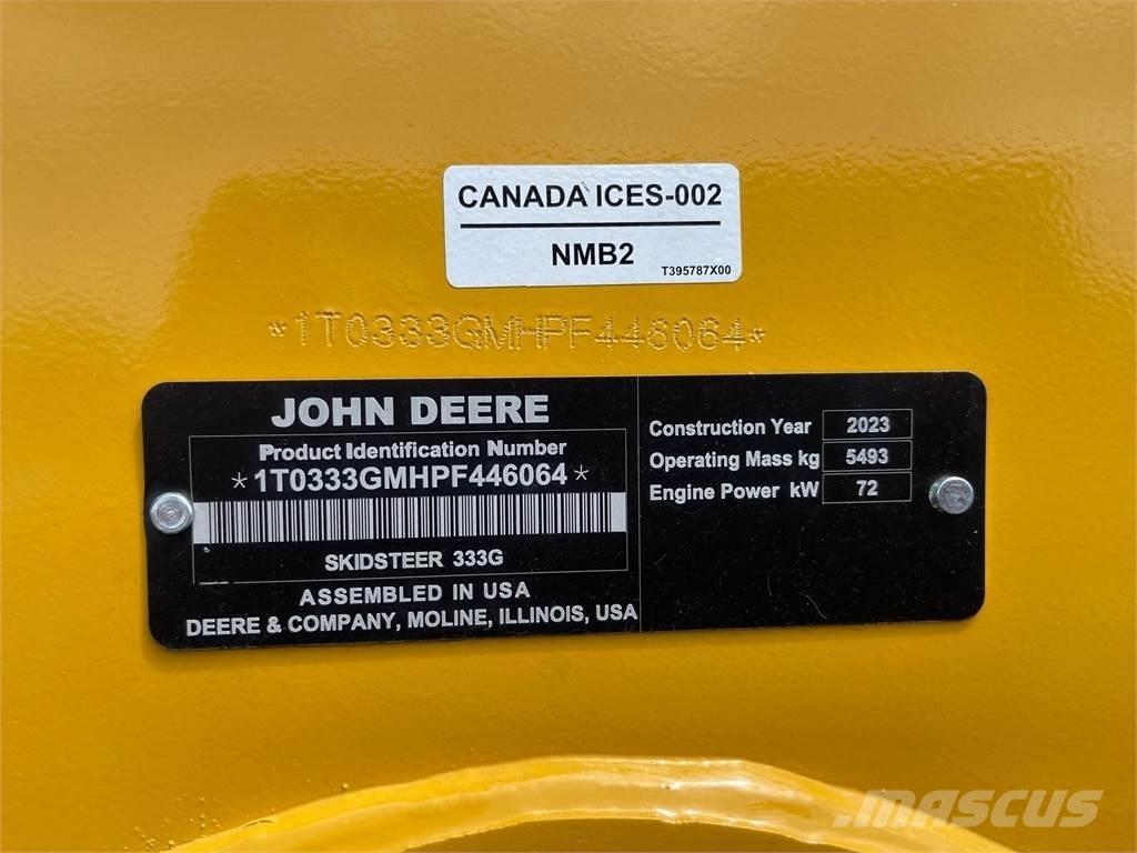 John Deere 333G スキッドステアローダー