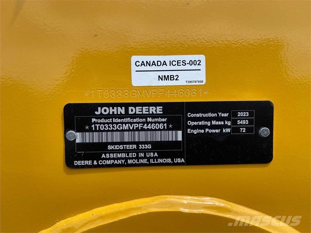 John Deere 333G スキッドステアローダー