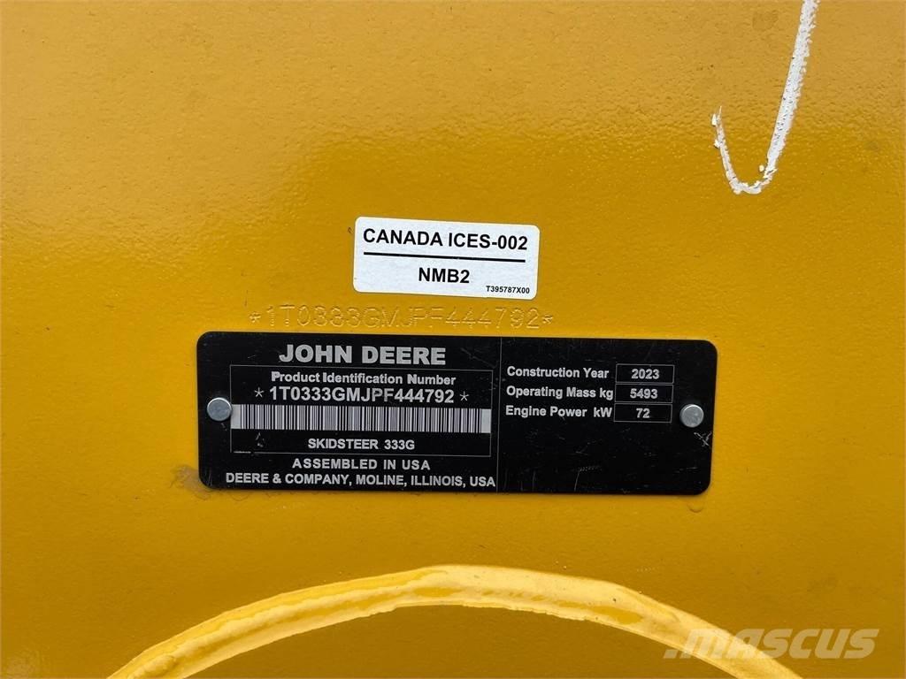 John Deere 333G スキッドステアローダー