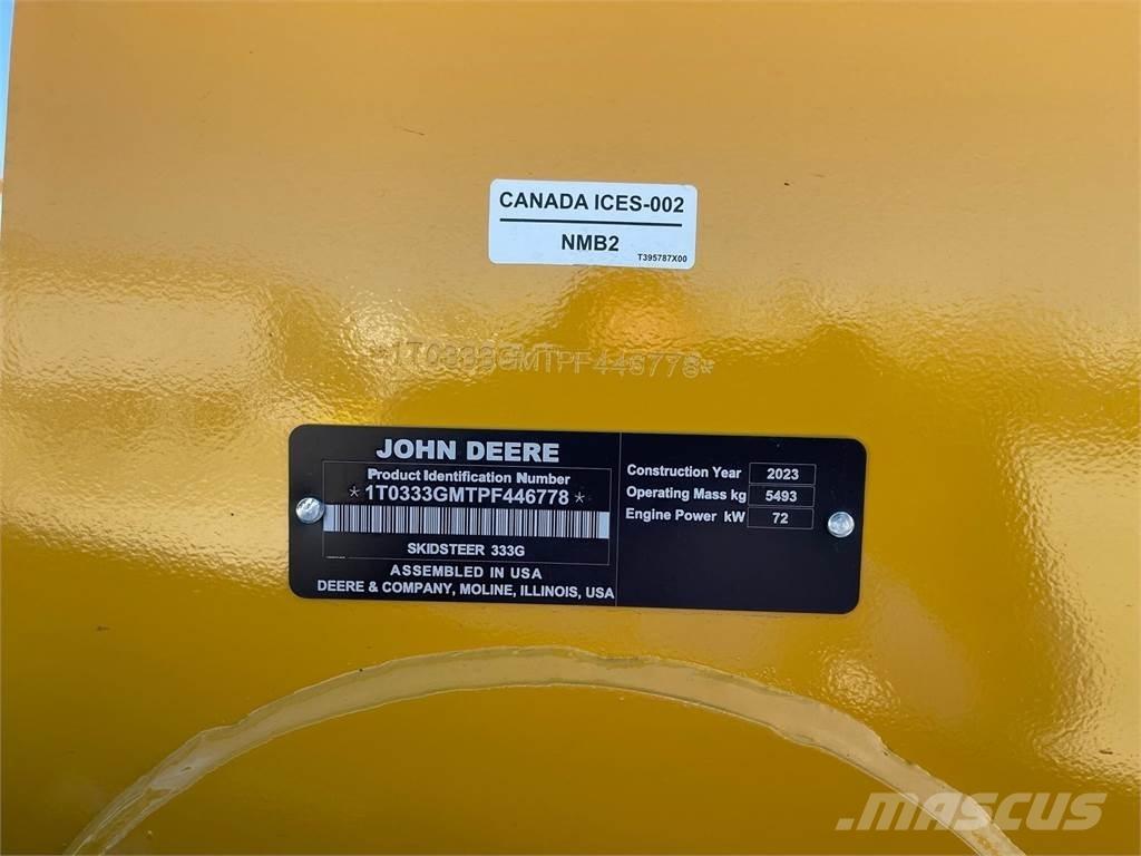 John Deere 333G スキッドステアローダー
