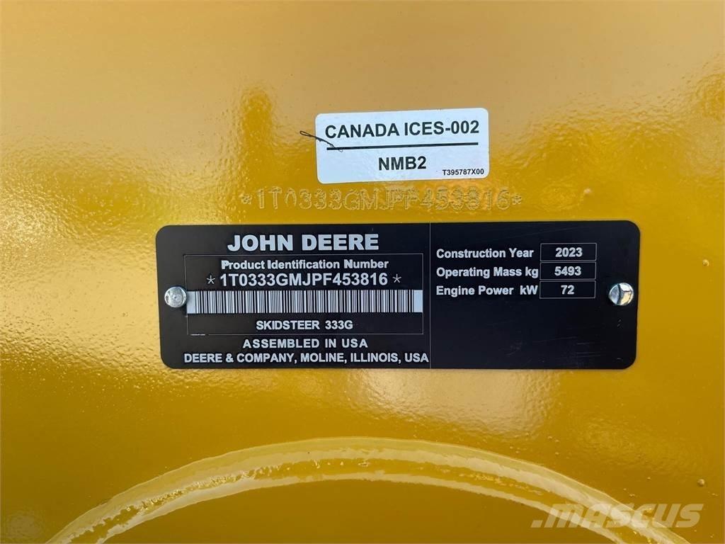 John Deere 333G スキッドステアローダー