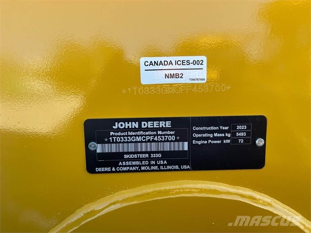 John Deere 333G スキッドステアローダー
