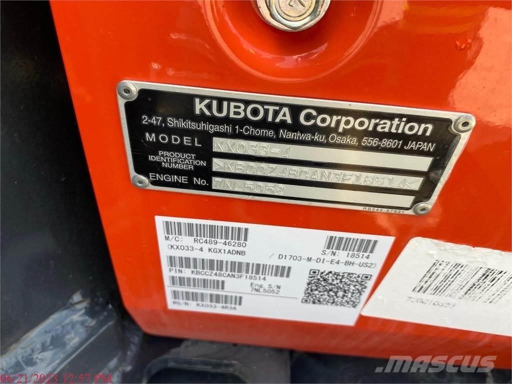 Kubota KX033-4 ミニ油圧ショベル 7t以下（ミニユンボ・ミニディガー）