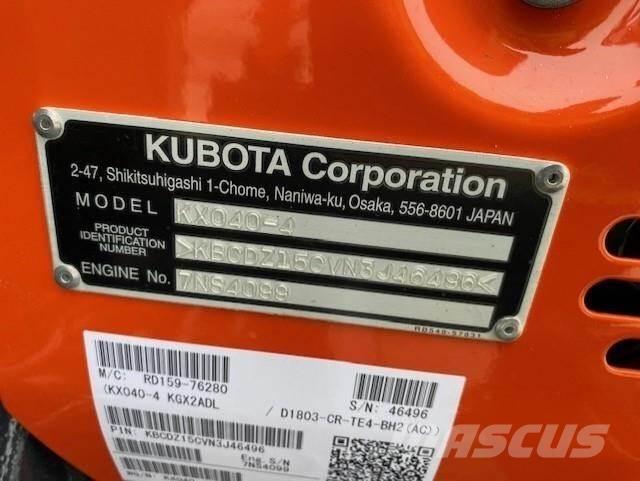 Kubota KX040-4 ミニ油圧ショベル 7t以下（ミニユンボ・ミニディガー）
