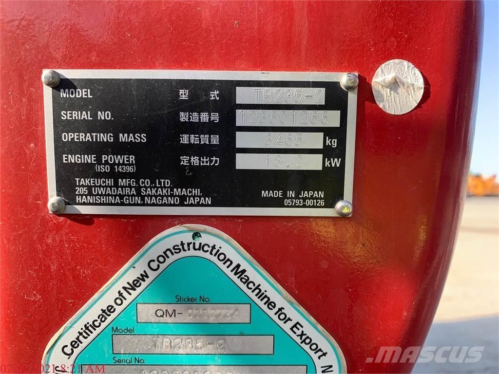 Takeuchi TB235-2 ミニ油圧ショベル 7t以下（ミニユンボ・ミニディガー）
