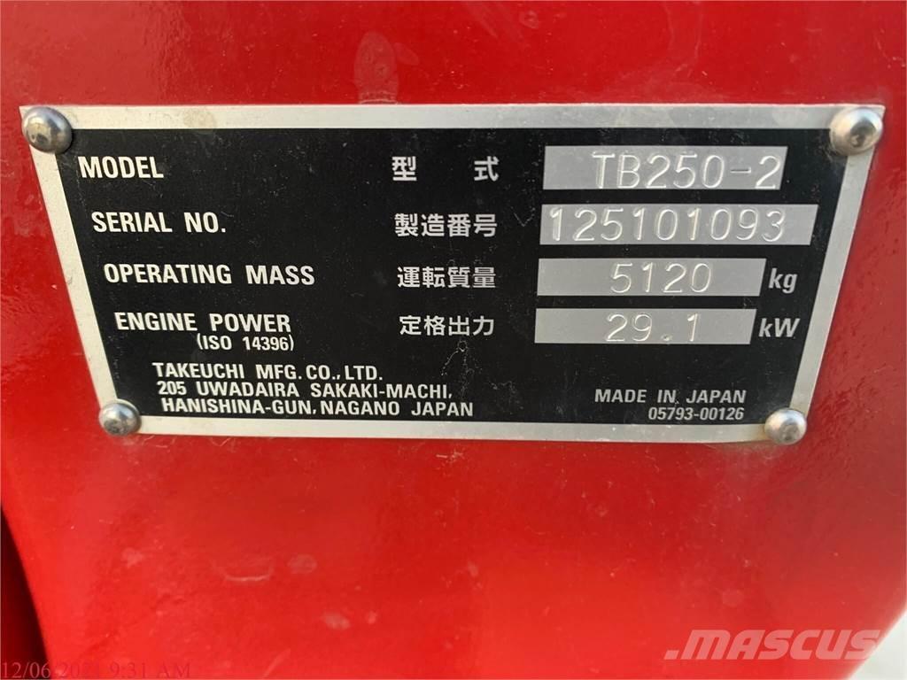 Takeuchi TB250-2 ミニ油圧ショベル 7t以下（ミニユンボ・ミニディガー）