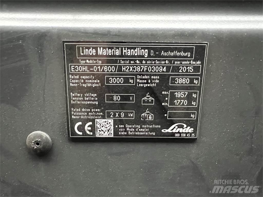 Linde E30/600HL バッテリーフォークリフト