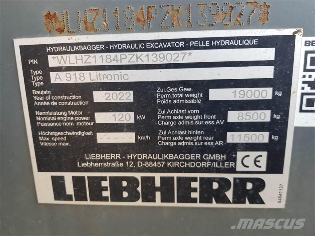 Liebherr A918 ホイール式油圧ショベル（パワーショベル・ユンボ・バックホー）