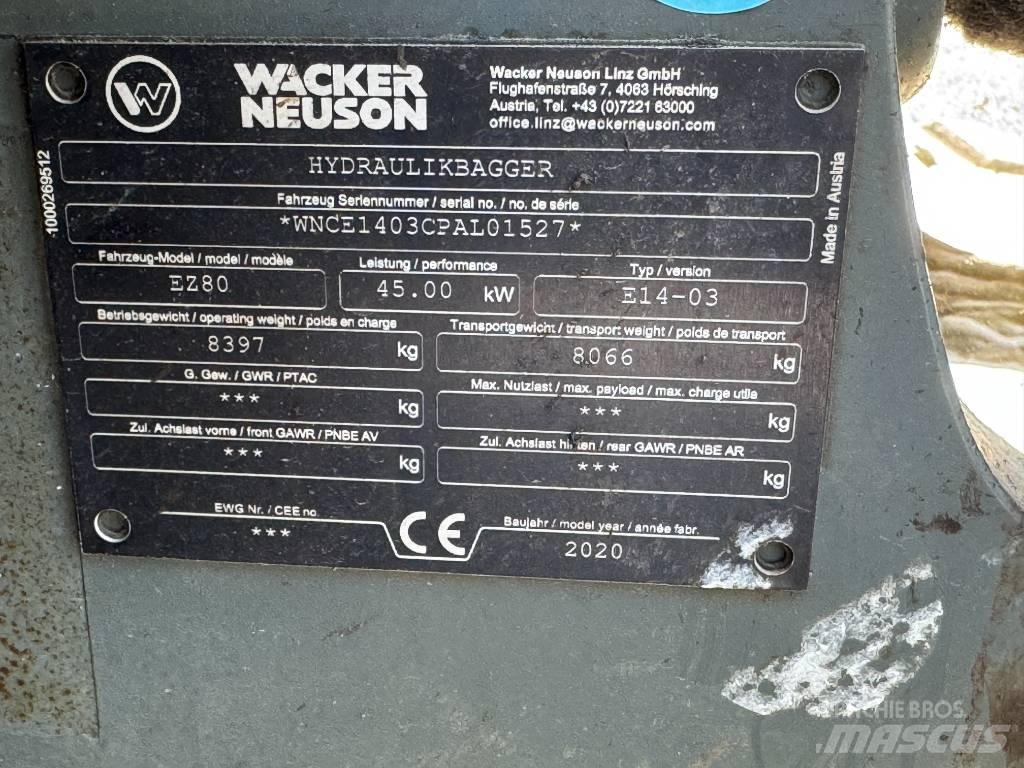Wacker Neuson EZ80 大型油圧ショベル12t以上（パワーショベル・ユンボ）