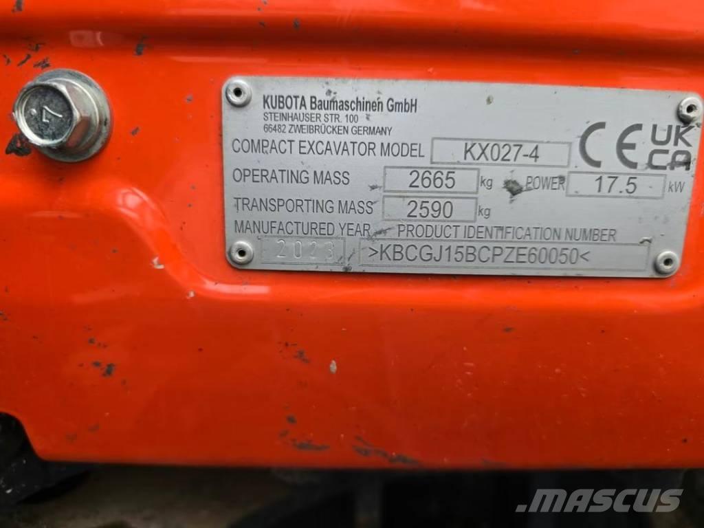 Kubota KX 027-4 大型油圧ショベル12t以上（パワーショベル・ユンボ）