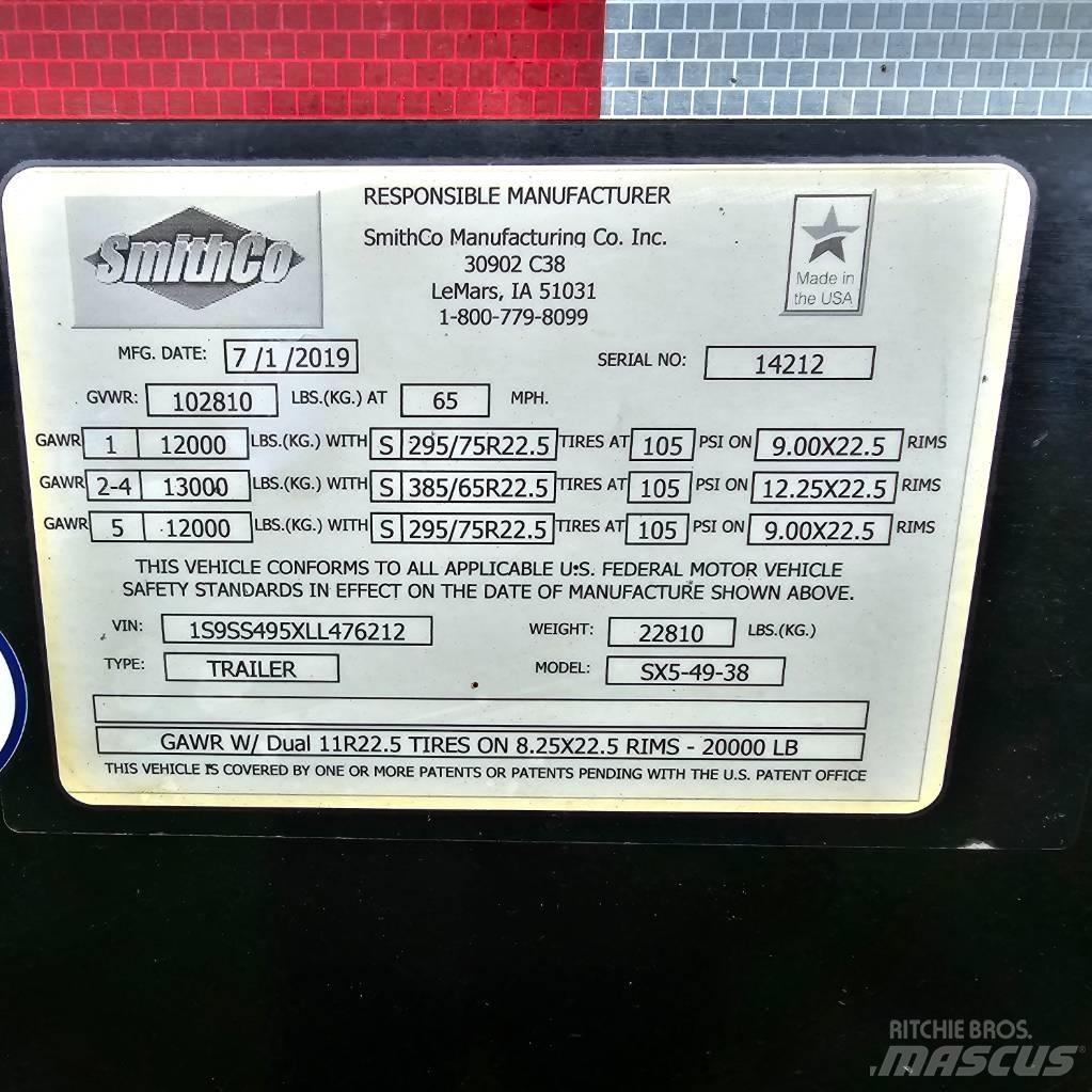 SmithCo SX5-49-38 ダンプトレーラー