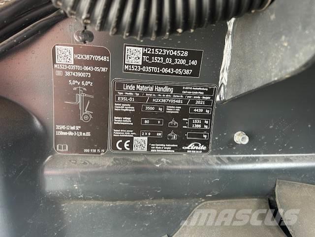 Linde E35L バッテリーフォークリフト
