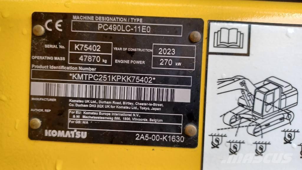 Komatsu PC 490 LC-11 大型油圧ショベル12t以上（パワーショベル・ユンボ）