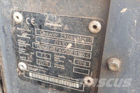 Develon DX 10 Z ミニ油圧ショベル 7t以下（ミニユンボ・ミニディガー）