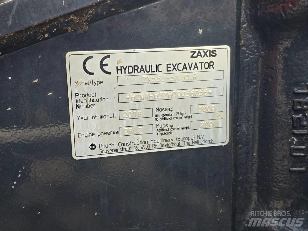 Hitachi ZX55U-5A CLR ミニ油圧ショベル 7t以下（ミニユンボ・ミニディガー）