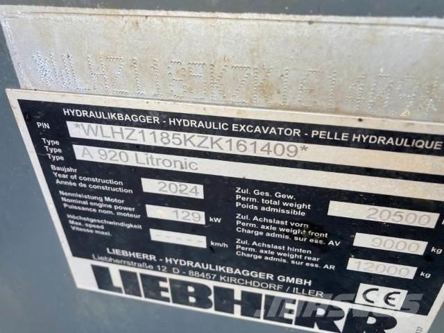 Liebherr A920 ホイール式油圧ショベル（パワーショベル・ユンボ・バックホー）