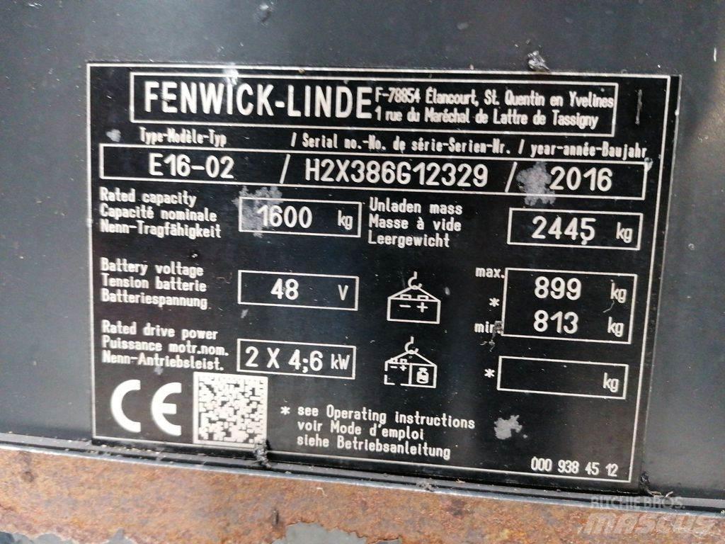 Linde E16-02 バッテリーフォークリフト