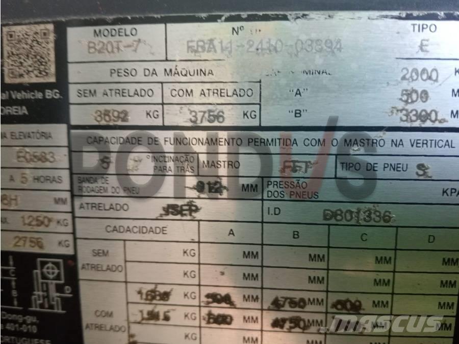 Doosan B 20 T-7 バッテリーフォークリフト