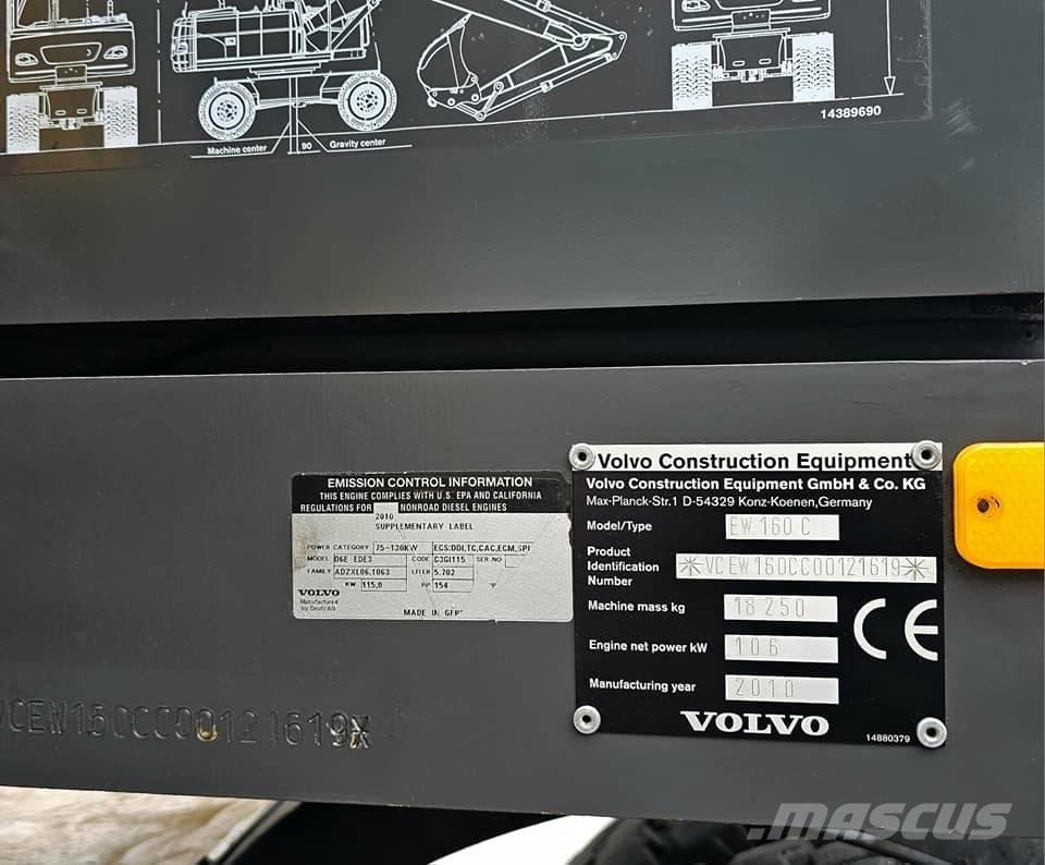 Volvo EW 160 C ホイール式油圧ショベル（パワーショベル・ユンボ・バックホー）
