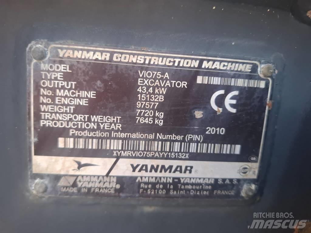 Yanmar Vio 75 A 中型油圧ショベル 7ｔ-12ｔ（ユンボ・パワーショベル・バックホー）