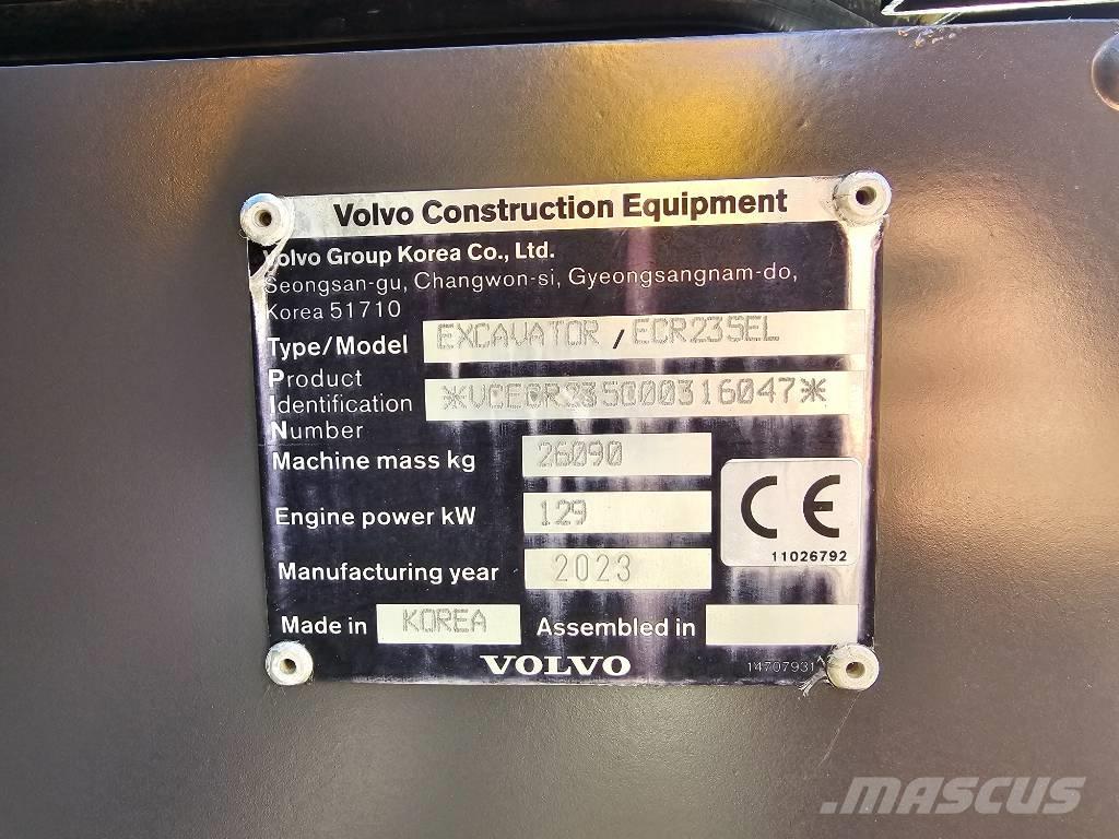 Volvo ECR235EL 大型油圧ショベル12t以上（パワーショベル・ユンボ）