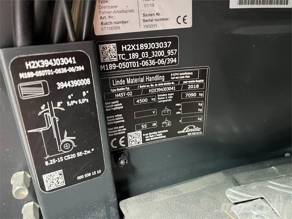 Linde H45T-02 LPGフォークリフト