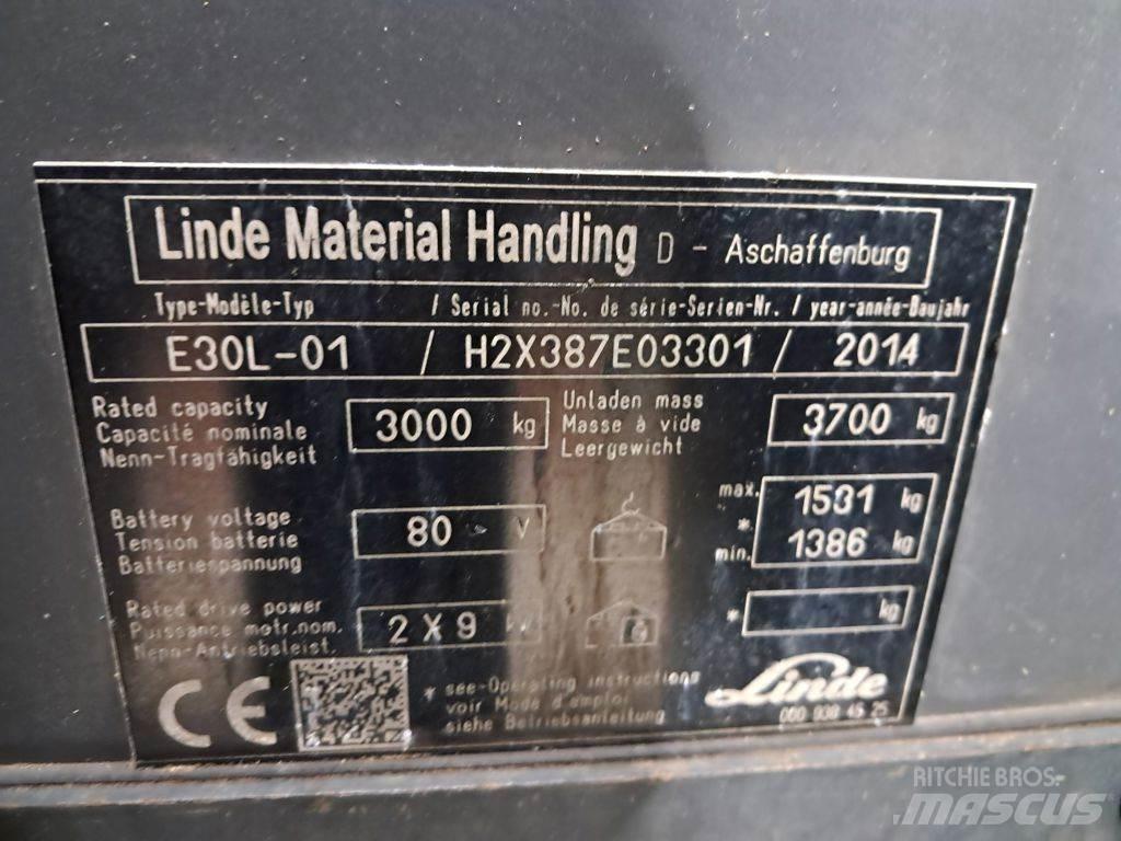 Linde E30L-01 バッテリーフォークリフト