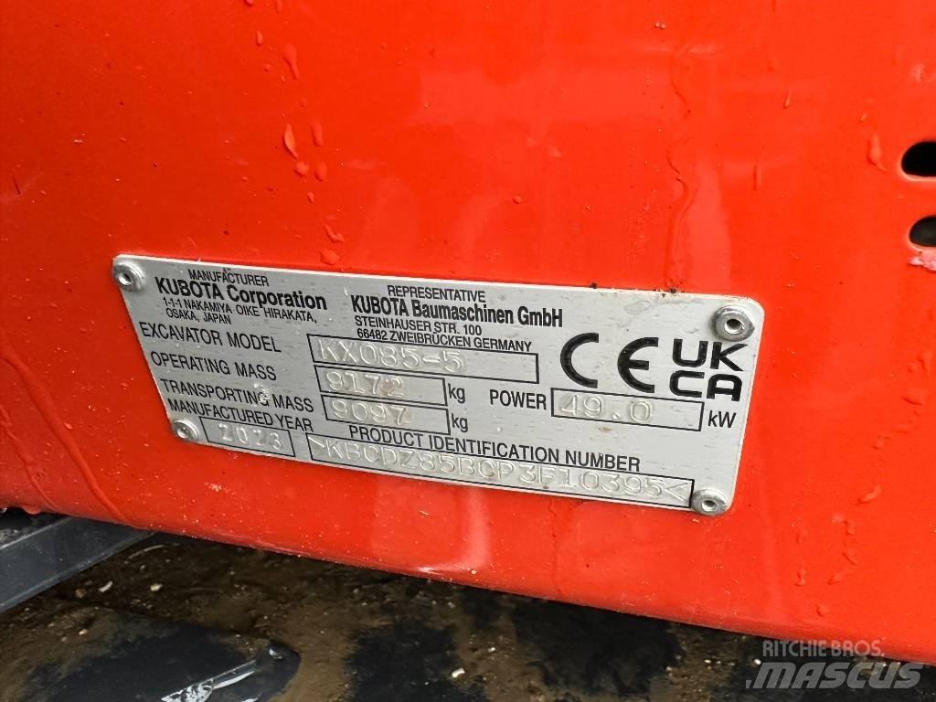 Kubota KX 085-5 2PGL 中型油圧ショベル 7ｔ-12ｔ（ユンボ・パワーショベル・バックホー）