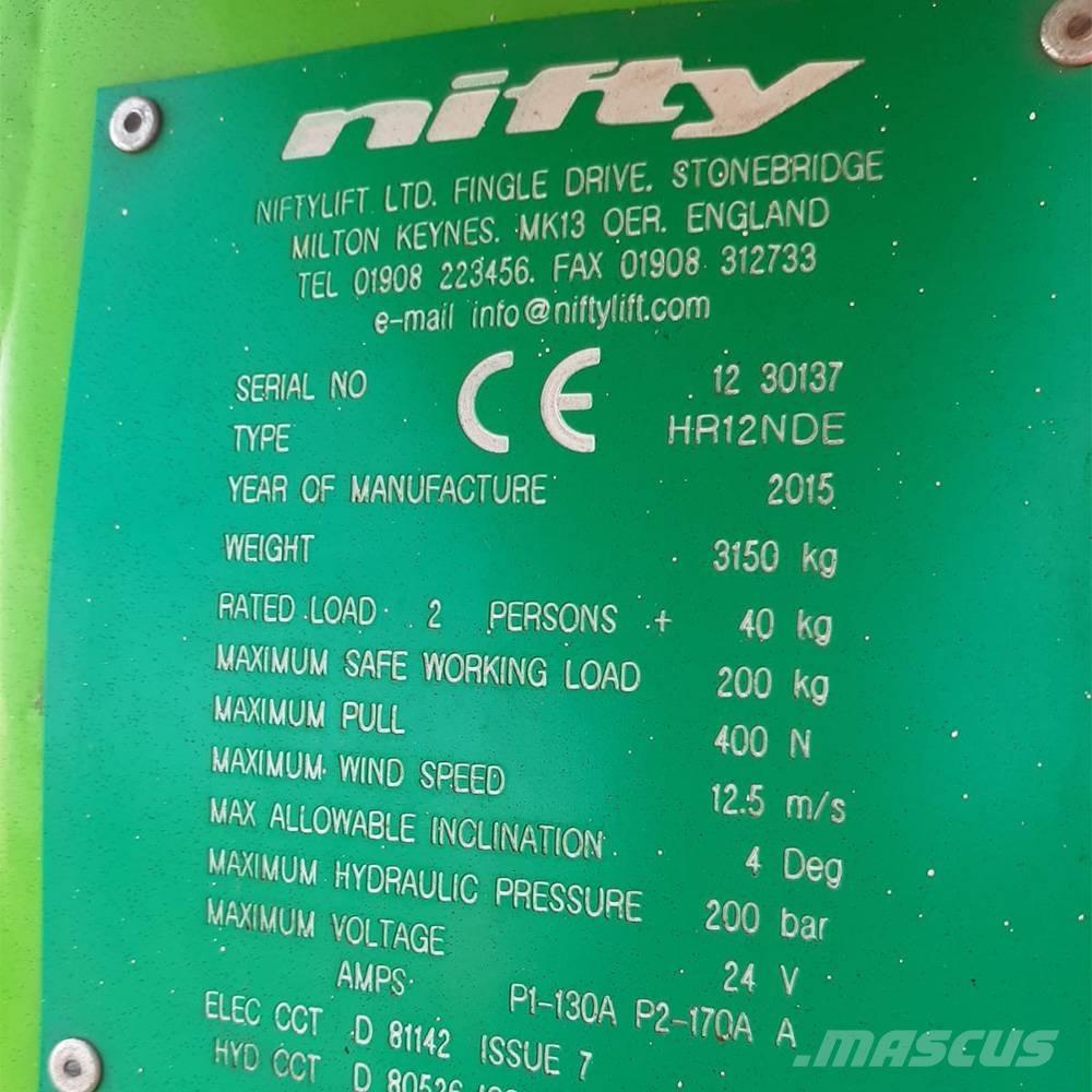 Niftylift HR 12 ブームリフト　屈伸型