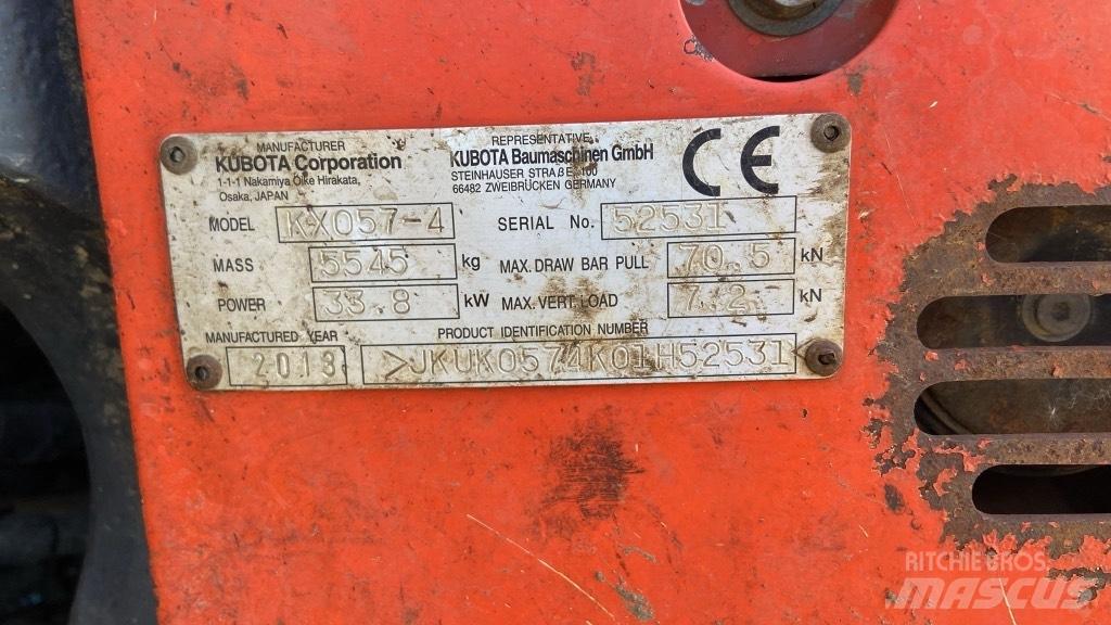 Kubota KX 057-4 ミニ油圧ショベル 7t以下（ミニユンボ・ミニディガー）