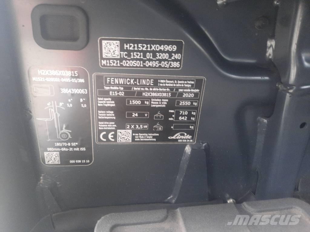 Linde E15-02 バッテリーフォークリフト