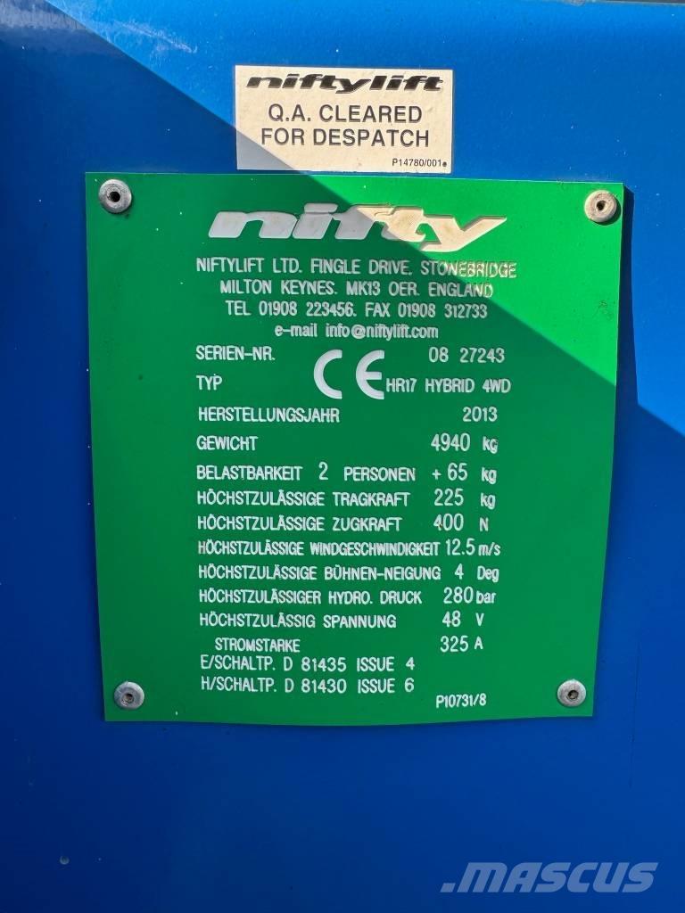 Niftylift HR 17 D E ブームリフト　屈伸型