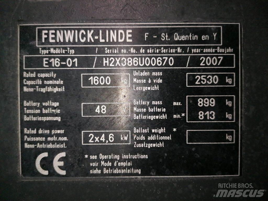 Linde E16-01 バッテリーフォークリフト