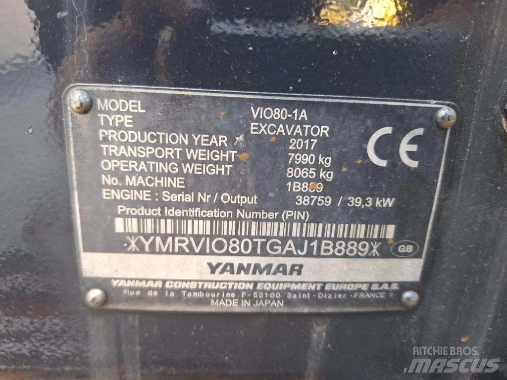 Yanmar Vio 80-1A 中型油圧ショベル 7ｔ-12ｔ（ユンボ・パワーショベル・バックホー）