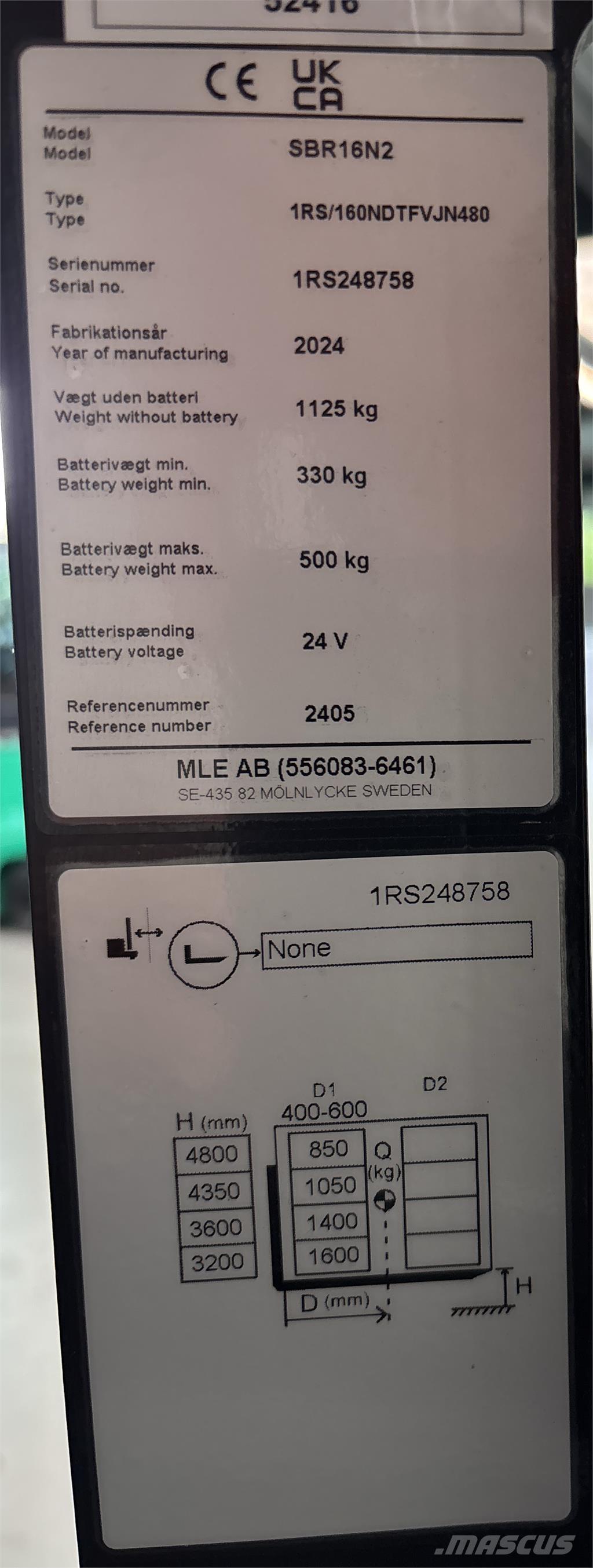 Mitsubishi SBR16N2 自走式スタッカー