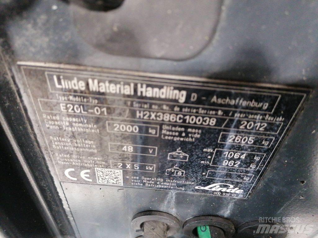 Linde E20L-01 バッテリーフォークリフト