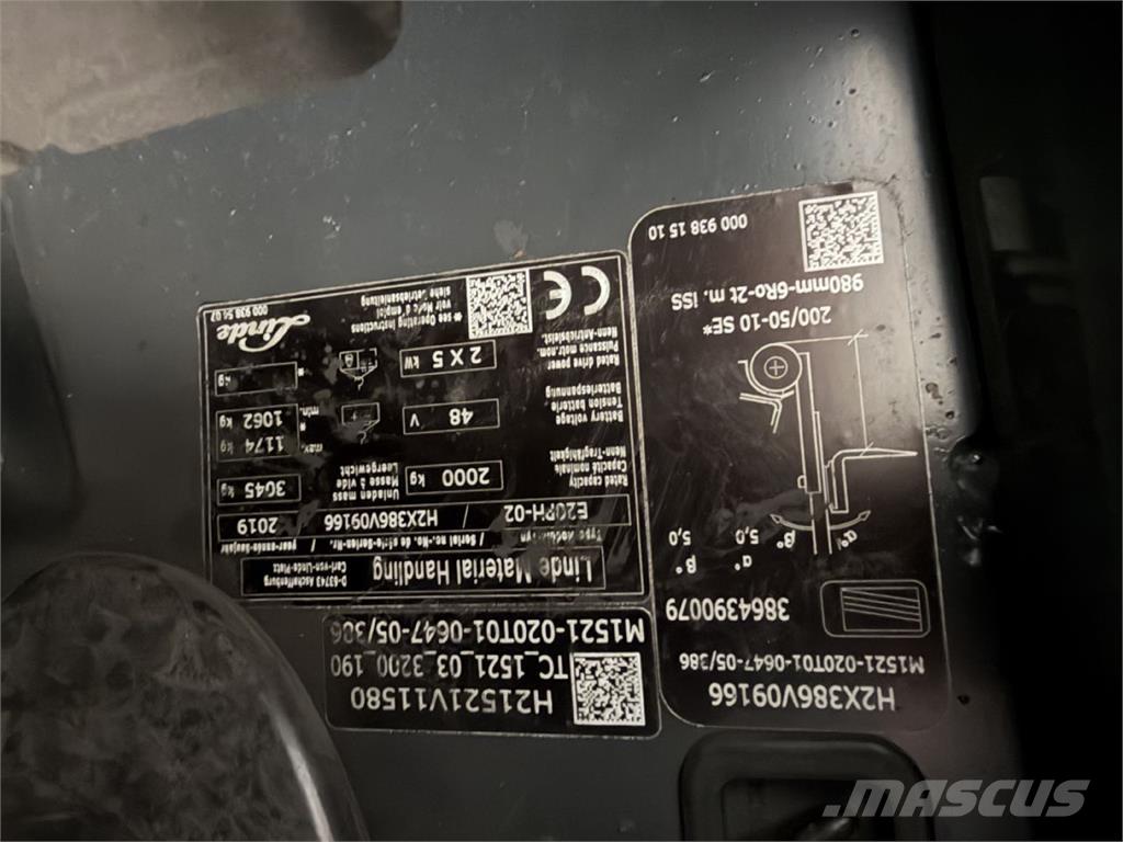 Linde E 20PH-02 バッテリーフォークリフト