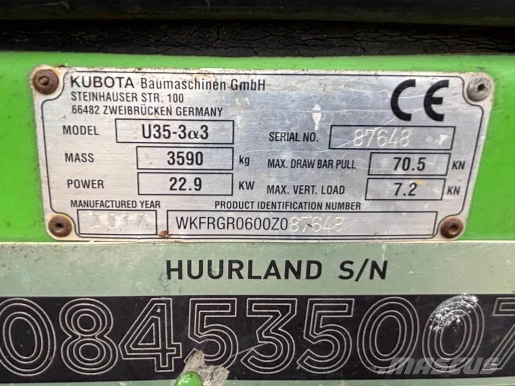 Kubota U35-3 ミニ油圧ショベル 7t以下（ミニユンボ・ミニディガー）