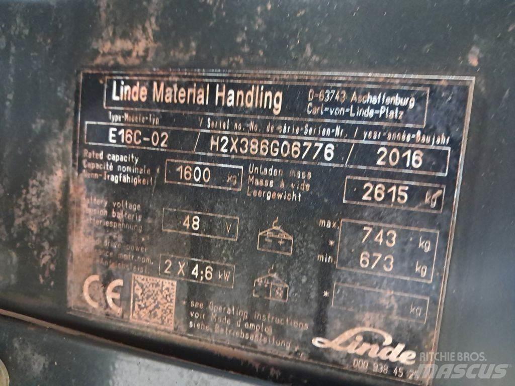 Linde E16C-02 バッテリーフォークリフト