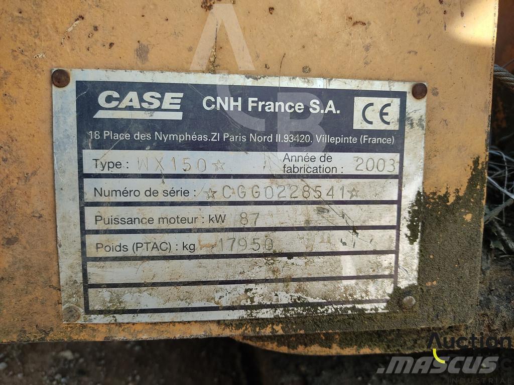 CASE WX 150 ホイール式油圧ショベル（パワーショベル・ユンボ・バックホー）