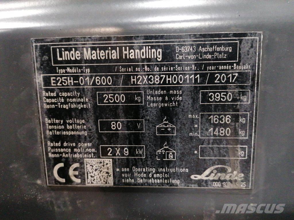 Linde E25H-01/600 バッテリーフォークリフト
